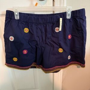 Madewell Navy Shorts with Embroidered Details